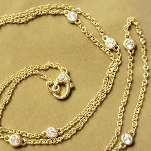 36 " 14k clad Ripka cz station necklace.